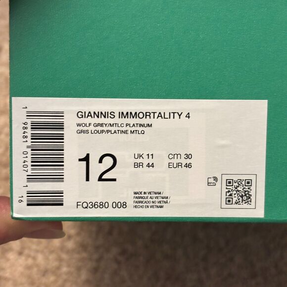 Nike Giannis Immortality 4 Mens 12 Wolf Grey/Mtlc Platinum Bball Slighty Used - Picture 7 of 7